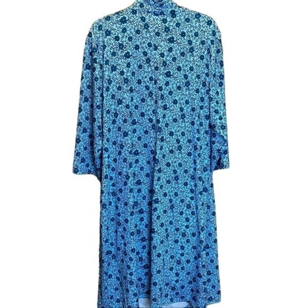 Isabel + Alice Blue Floral Faux Wrap 3/4 Sleeve Dress Size 3X - Picture 3 of 8